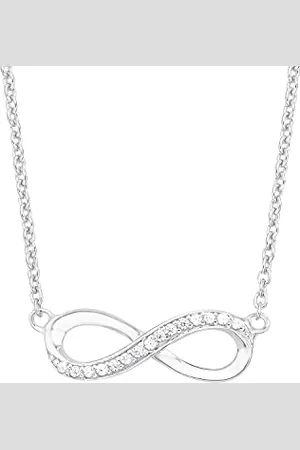 QS by s.Oliver Necklace with pendant 925 Sterling woman necklace, with zirconia synth., 42+3 cm, , Infinity, comes in jewelry gift box