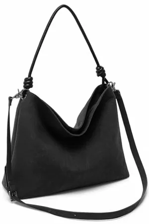 MISS LULÙ Soft Faux Leather Tote Bag for Women, Large Capacity Top-Handle Handbag, Vintage Suede Hobo Crossbody Shoulder Bag for Work School Leisure Travel