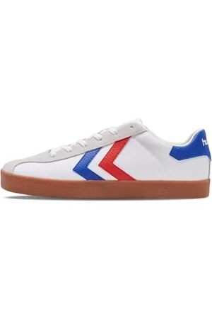 Hummel Unisex Diamant LX-E Nylon Sneaker, White/Blue/RED, 6 UK