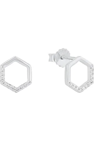 QS by s.Oliver Stud earrings 925 Sterling woman earrings, with zirconia synth., 0.9 cm, , comes in jewelry gift box