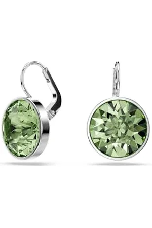 Swarovski Bella Drop Earrings, Round-Cut Crystals in a Rhodium-Finished Setting, Part of the Bella Collection