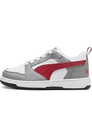 PUMA Unisex Kids Rebound V6 Lo Ac Ps Sneakers, Stormy Slate-Club Red- Black, 11 UK