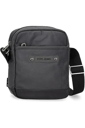 Pepe Jeans Hatfield Shoulder Bag Medium Black 17 x 22 x 6 cm Polyester, , One Size, Medium Crossbody Bag