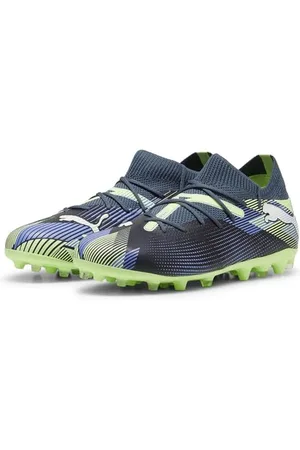 PUMA Future 7 Match MG JR Soccer Shoe, Gray Skies White-Fizzy Apple, 3 UK