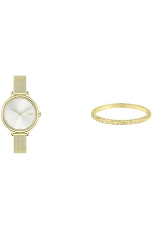 Lacoste Analogue Quartz Watch for Women with Gold Colored Stainless Steel mesh Bracelet - 2001254 Women