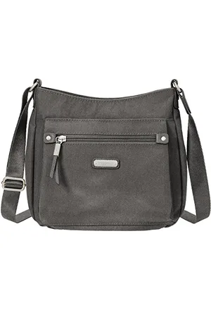 Baggallini Uptown Bagg with Rfid Phone Wristlet, Sterling Shimmer