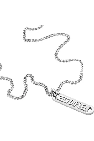 Diesel Necklace for Men Single Pendant, L 65cm+5cm Stainless Steel Necklace, DX1228040