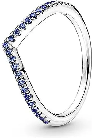 PANDORA Timeless Wish Sparkling Blue sterling silver ring with stellar blue crystal, 54