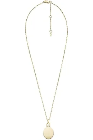 Fossil Necklace for Women Drew, Length: 420mm+50mm, Width: 24.9mm, Height: 15.6mm Gold Stainless Steel Necklace, JF04173710
