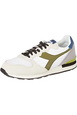 Diadora Unisex Camaro Gymnastics Shoe, White/Green/Blue, 3.5 UK