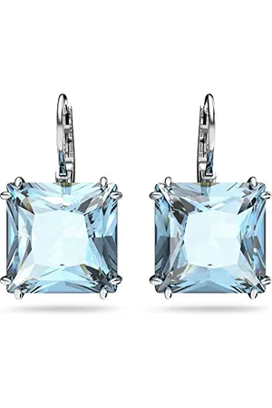 Swarovski Millenia Drop Earrings, Square Cut Crystals in a Rhodium Plated Setting, from the Millenia Collection