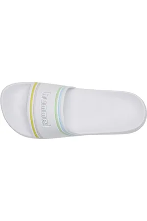 Hummel Unisex Pool Slide Retro Sandal, White/Multicolor, 10 UK