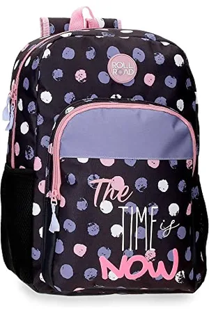 Roll Road The Time is Now School Backpack Adaptable to Cart Black 30x40x13cm Polyester 15.6L, , School Backpack Adaptable to Trolley