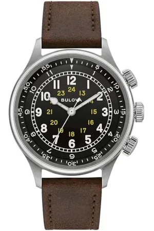 BULOVA Men Digital Automatic Watch with Leather Strap 96A245