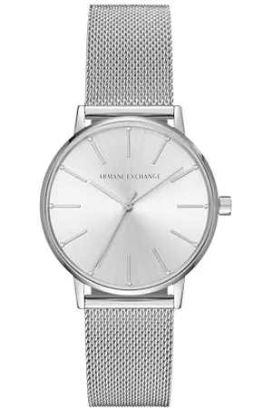 Armani Exchange Watch for Women, Three Hand Movement, 36 mm Stainless Steel Case with a Stainless Steel Mesh Strap, AX5535