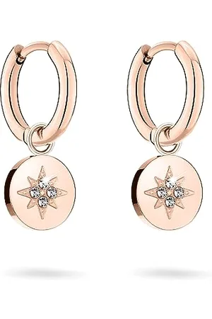 Tamaris Hoop Earrings, 2 cm, Stainless Steel, Cubic Zirconia