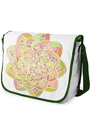 Bonamaison Digitally Printed Messenger School Bag with Khaki Strap for Students, Cross Body Bag, Courier Bag, Shoulder Bag for School, Back to School, Size: 29x36 Cm