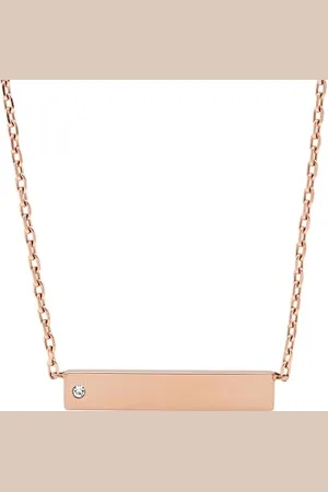 Fossil Necklace for Women , 40.6 cm Length, 5.1 cm Extension Stainless Steel Necklace, JOF00435791