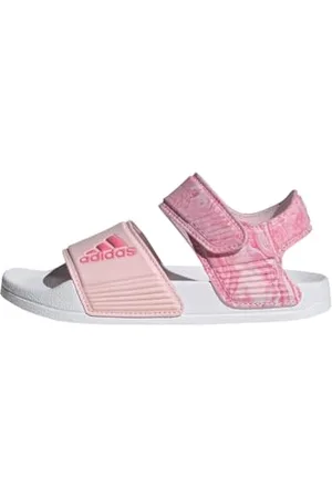 adidas Adilette Sandals Slides, Clear Pink/Pink Fusion/Cloud White, 1 UK Child