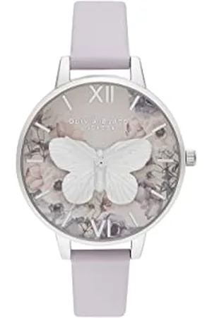 Olivia Burton Analogue Quartz Watch for Women with Purple Leather Strap - OB16PP58