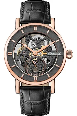 INGERSOLL 1892 The Herald Mens 40mm Automatic Watch with Skeleton Dial and Genuine Leather Strap I00403B