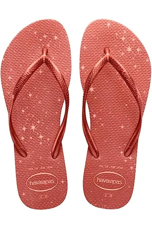 Havaianas Slim Gloss Women Flip Flops | Color: Rose/Golden Blush | Size: 5 UK