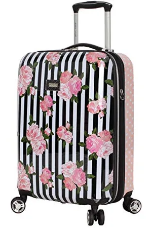 Betsey Johnson Designer 20 Inch Carry On - Expandable (ABS + PC) Hardside Luggage - Lightweight Durable Suitcase with 8-Rolling Spinner Wheels for Women, , 20 inches, Leisure