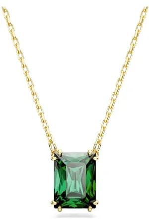 Swarovski Matrix Pendant Necklace, Rectangular-Cut Crystals in a Gold-Tone Plated Setting, from the Matrix Collection