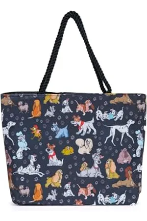 Disney Tote Travel Bag Dogs Print: 101 Dalmatians Lady Tramp Copper Dodger, Dogs, One Size