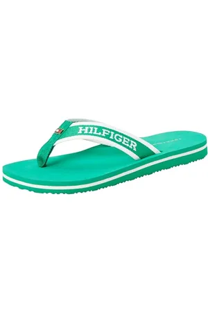 Tommy Hilfiger Women, Hilfiger Webbing Pool Slide, Flip Flop, Green, 6