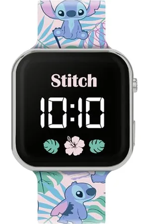 Disney Kids Lilo & Stitch LED Quartz Silicone Strap Blue Watch LAS4091