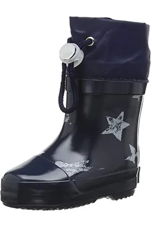 Playshoes Lined Rain Boot Wellies Classic Wellington Rubber, Blue (Marine 11), 13.5 UK