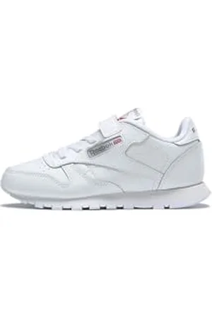 Reebok Unisex Baby Classic Leather Sneakers, White/Carbon/Vector Blue, 12.5 UK Child