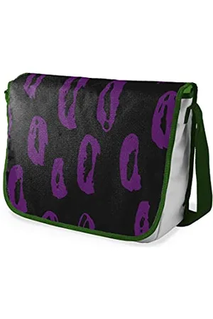 Bonamaison Digitally Printed Messenger School Bag with Khaki Strap for Students, Cross Body Bag, Courier Bag, Shoulder Bag for School, Back to School, Size: 29x36 cm