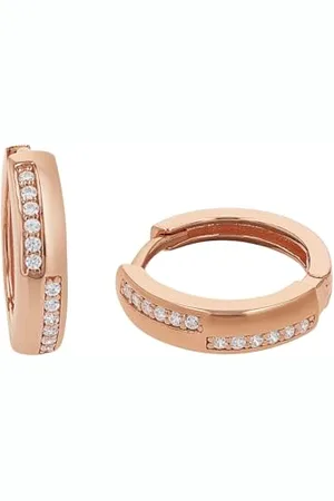 Amor Hoop earrings 925 Sterling silver woman earrings, with zirconia synth., 1.5 cm, rose-colored, comes in jewelry gift box