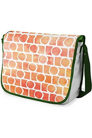 Bonamaison Digitally Printed Messenger School Bag with Khaki Strap for Students, Cross Body Bag, Courier Bag, Shoulder Bag for School, Back to School, Size: 29x36 Cm