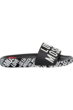 Moschino Women Slides Black - White 3 UK