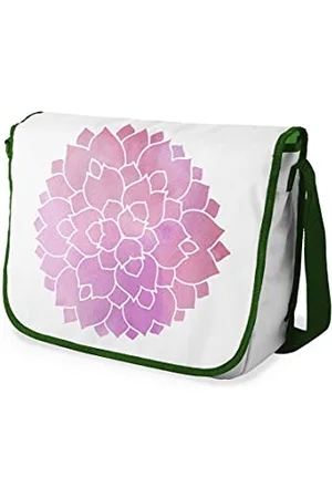 Bonamaison Digitally Printed Messenger School Bag with Khaki Strap for Students, Cross Body Bag, Courier Bag, Shoulder Bag for School, Back to School, Size: 29x36 Cm