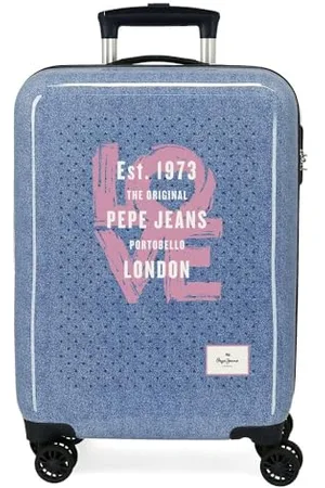 Pepe Jeans Noni Denim Cabin Suitcase Multicolor 38x55x20cm Hard ABS Closure TSA 34L 2kg 4 Wheels Double Hand Luggage by Joumma Bags, , Cabin Suitcase