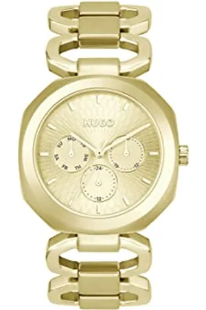 HUGO BOSS Analogue Multifunction Quartz Watch for Women with Gold Colored Stainless Steel Bracelet - 1540150