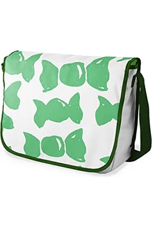 Bonamaison Digitally Printed Messenger School Bag with Khaki Strap for Students, Cross Body Bag, Courier Bag, Shoulder Bag for School, Back to School, Size: 29x36 Cm