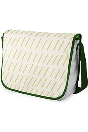 Bonamaison Digitally Printed Messenger School Bag with Khaki Strap for Students, Cross Body Bag, Courier Bag, Shoulder Bag for School, Back to School, Size: 29x36 Cm