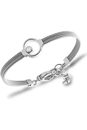 Skagen Bracelet for Women Kariana, 16.5 cm Length, 4 cm Extension Silver Stainless Steel Mesh Bracelet, SKJ0834040