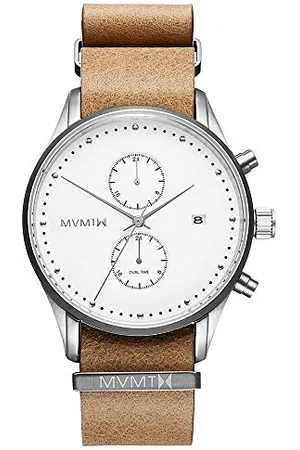 MVMT Analogue Quartz Watch for Men with Beige Leather Strap - D-MV01-WT