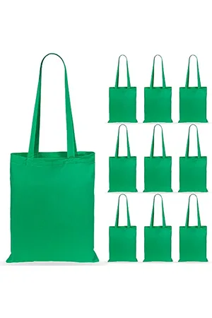 eBuyGB Pack of 10 Cotton Shopping Canvas and Beach Tote Bag 42 cm