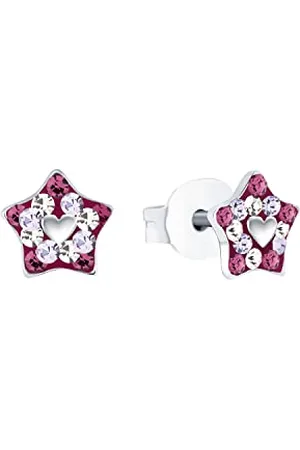 Prinzessin Lillifee Orecchini a bottone Orecchini per bambine in argento sterling 925, con preciosa, 0,6 cm, argento, stella, forniti in confezione regalo per gioielli, 2035299