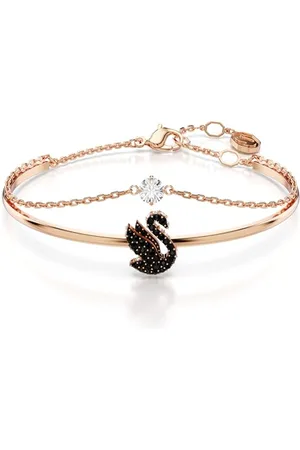 Swarovski Swan bangle, Swan, , Rose gold-tone plated