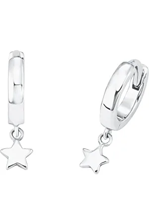 QS by s.Oliver Hoop earrings 925 sterling girls children earrings, 1.6 cm, , comes in jewelry gift box