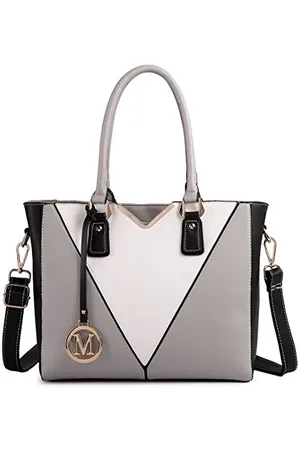 MISS LULÙ Ladies’ Chic Top-handle Bag - Luxury Tote Minimalist Design - Fashion Crossbody Bag with Colour Blocking - Versatile for Business and Casual Use