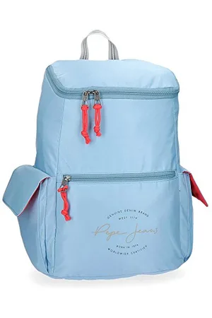 Pepe Jeans Yoga Adaptable Backpack Blue 33x44x19 cms Polyester for 15.6" Laptop 25.92L